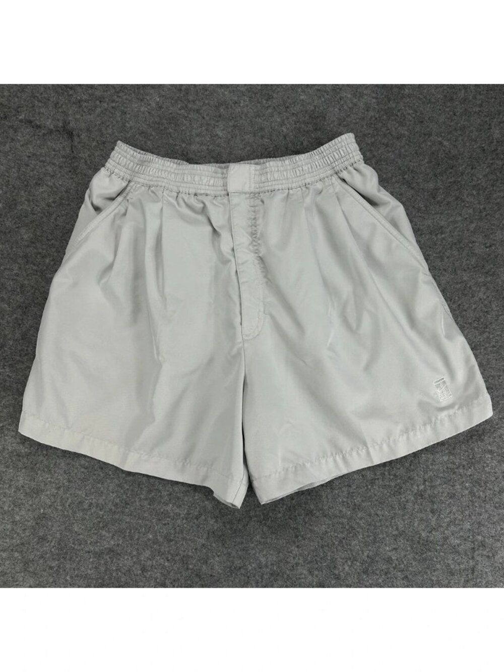 Vintage 90s Nike Court Tennis Athletic Shorts Womens L Gray Elastic Waist Logo